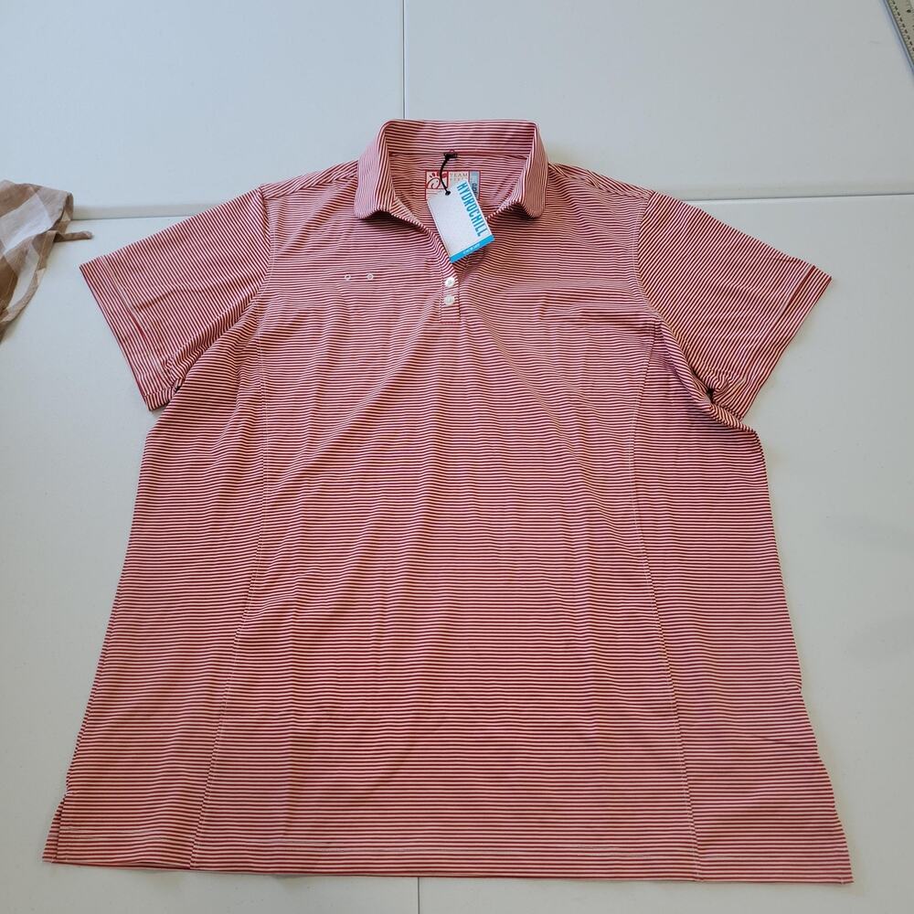 Chick-fil-A Polo Shirt Mens 2XL Red White Stripe OOBE Team Style HydroChill